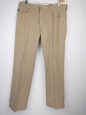 AG Adriano Goldschmied Men Pants The Protege Khaki 36x30 Straight Leg Flat Front